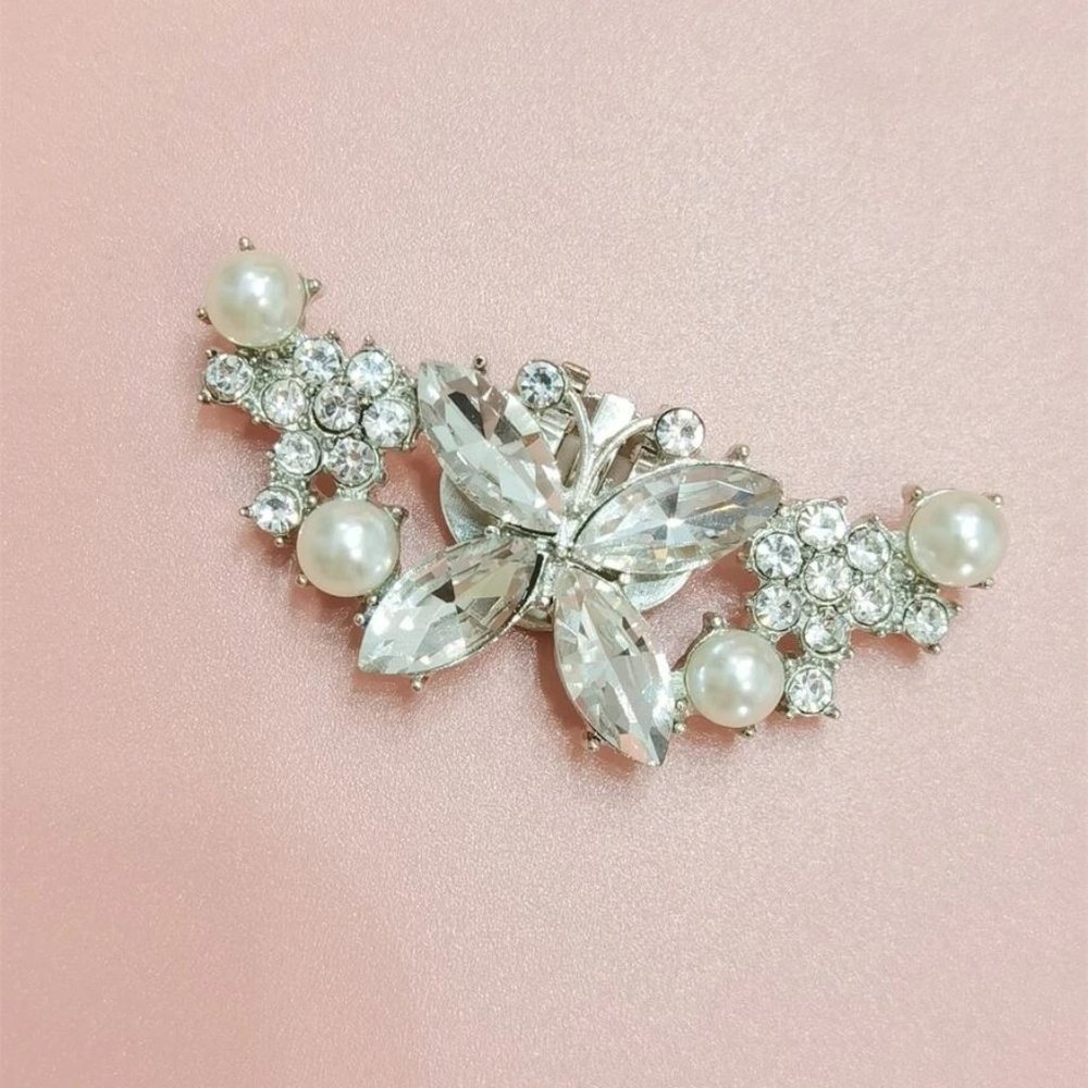 2pc Silver Embellished Rhinestone Shoe Clips – Elegant Crystal Accent for Heels, - Picture 9 of 11